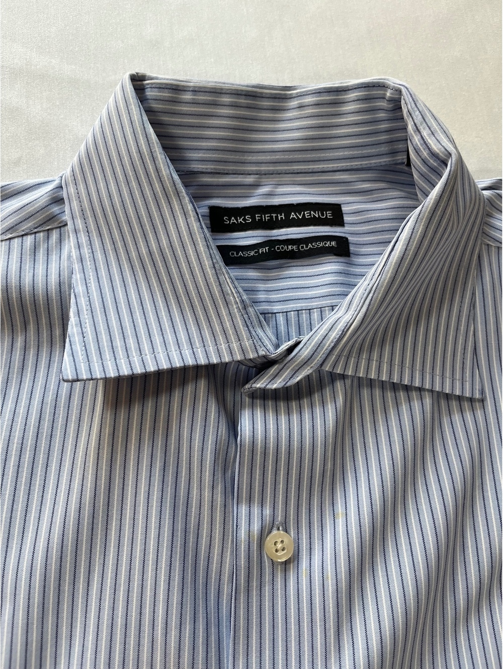 Sake Fifth Avenue men’s dress shirt blue strip 17 1/2 - 34